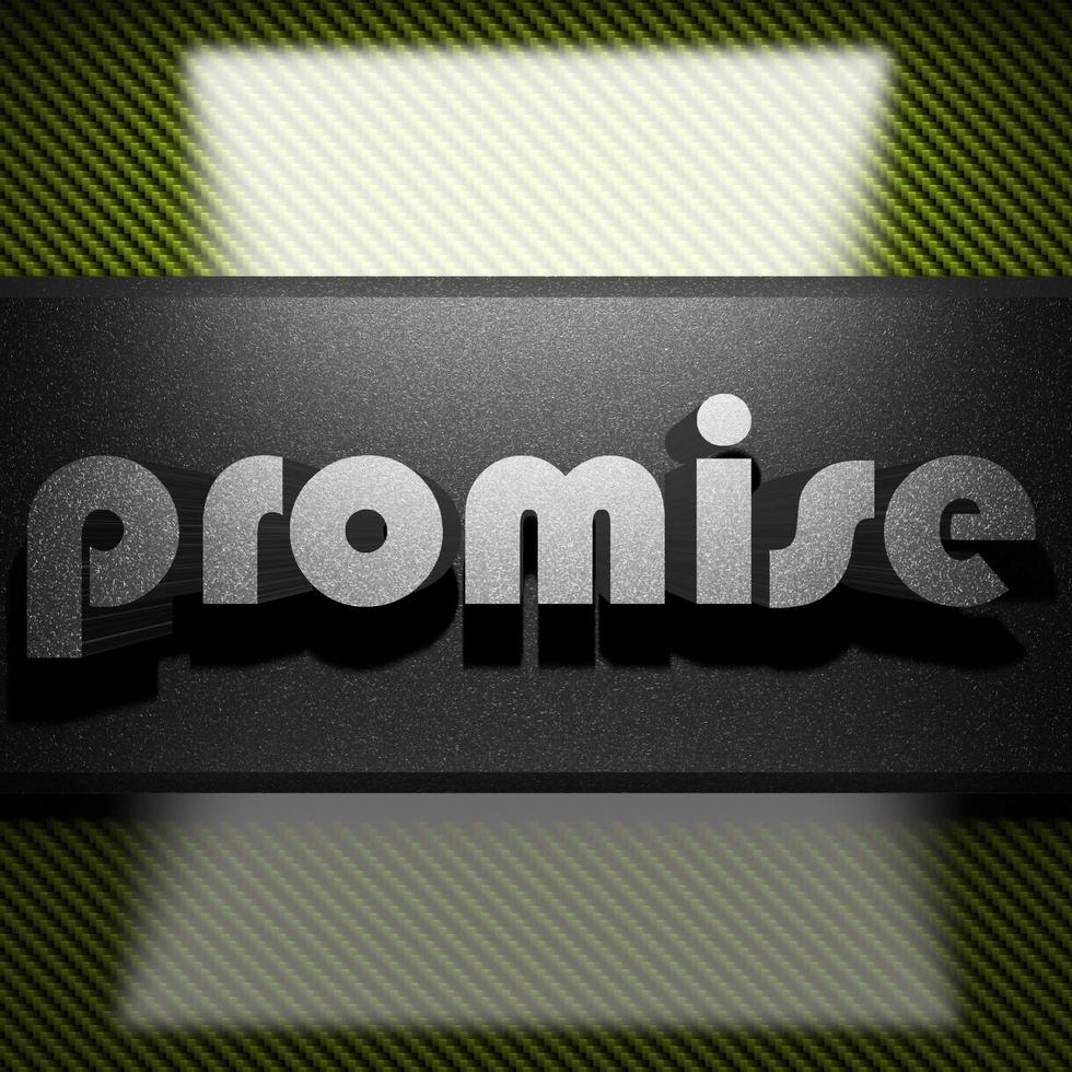 promise word of iron on carbon photo