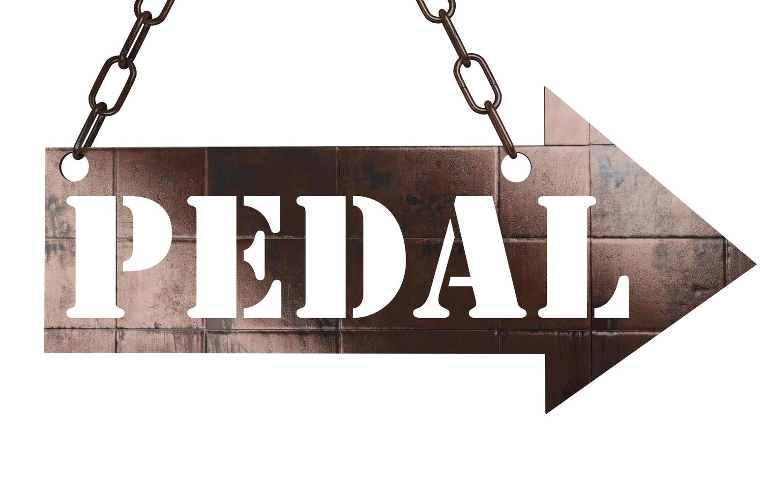 Palabra de pedal en puntero de metal foto