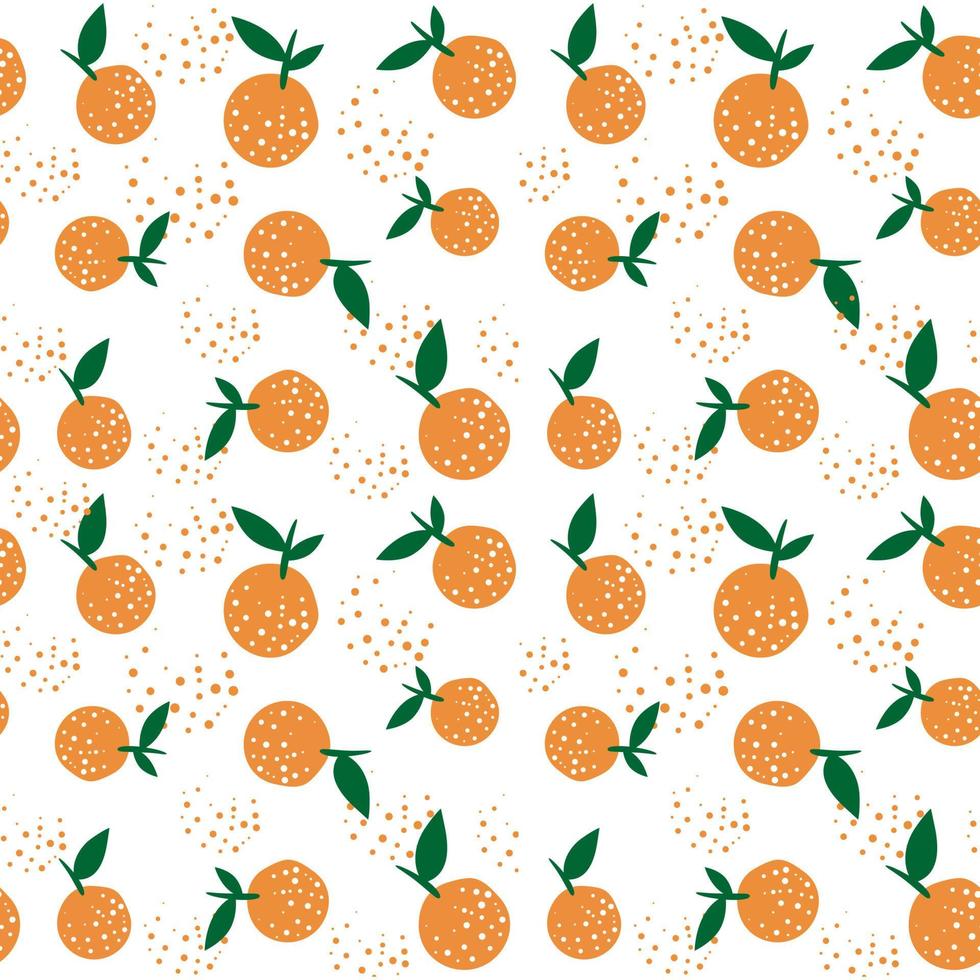 patrón tropical sin costuras con fruta naranja vector