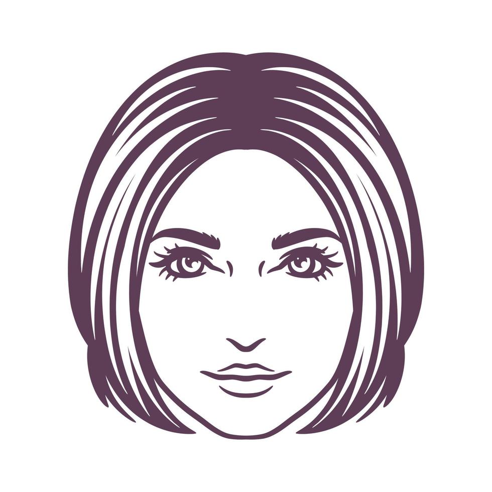 plantilla de diseño de logotipo de cara de mujer vector