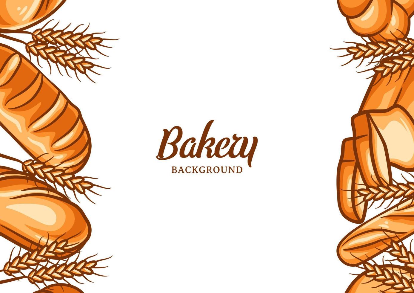 Bakery background with colorful bread vector illustration