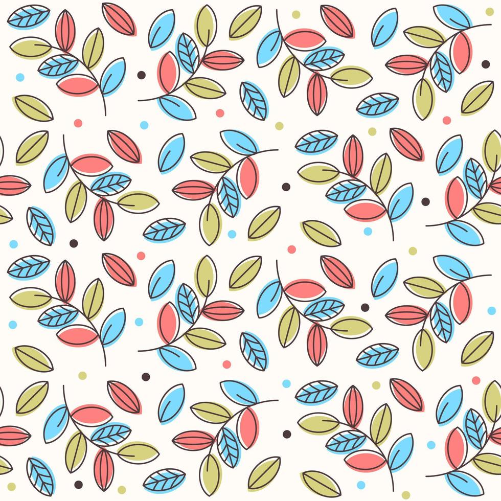 Abstract Floral Seamless Pattern With Hand Drawn vector
