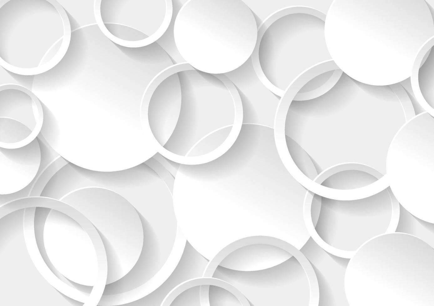 Abstract white and grey circle background texture vector