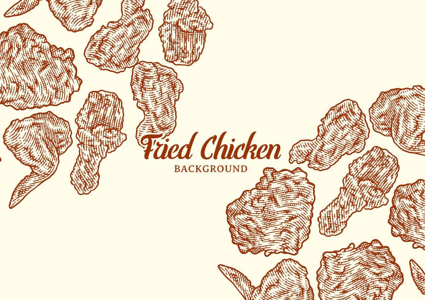 Crispy fried chicken background template vector