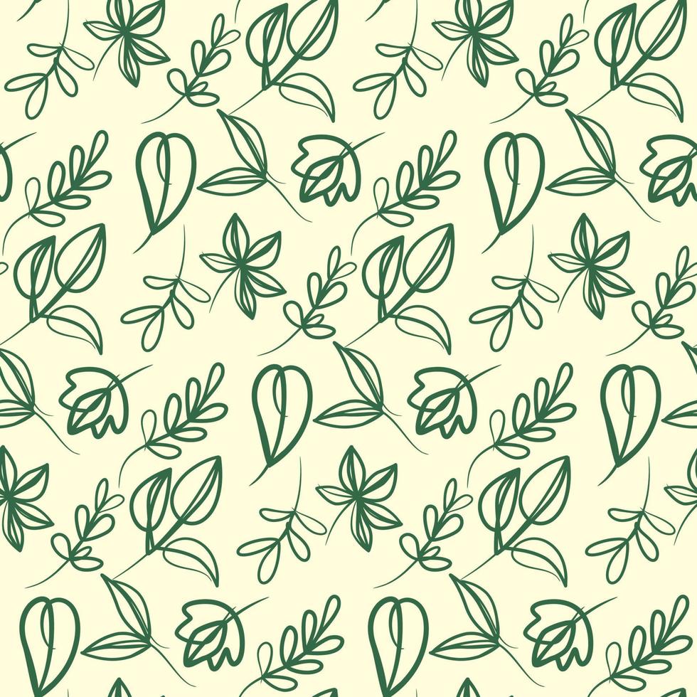 Botanical floral leaves seamless pattern. Floral pattern, Green leaves vector