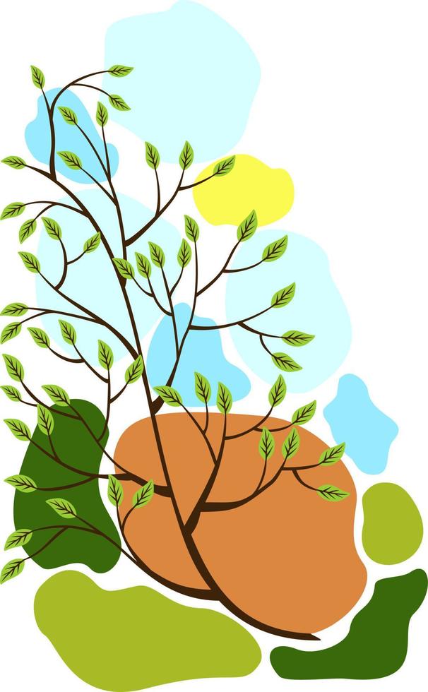 Tree and sky vector
