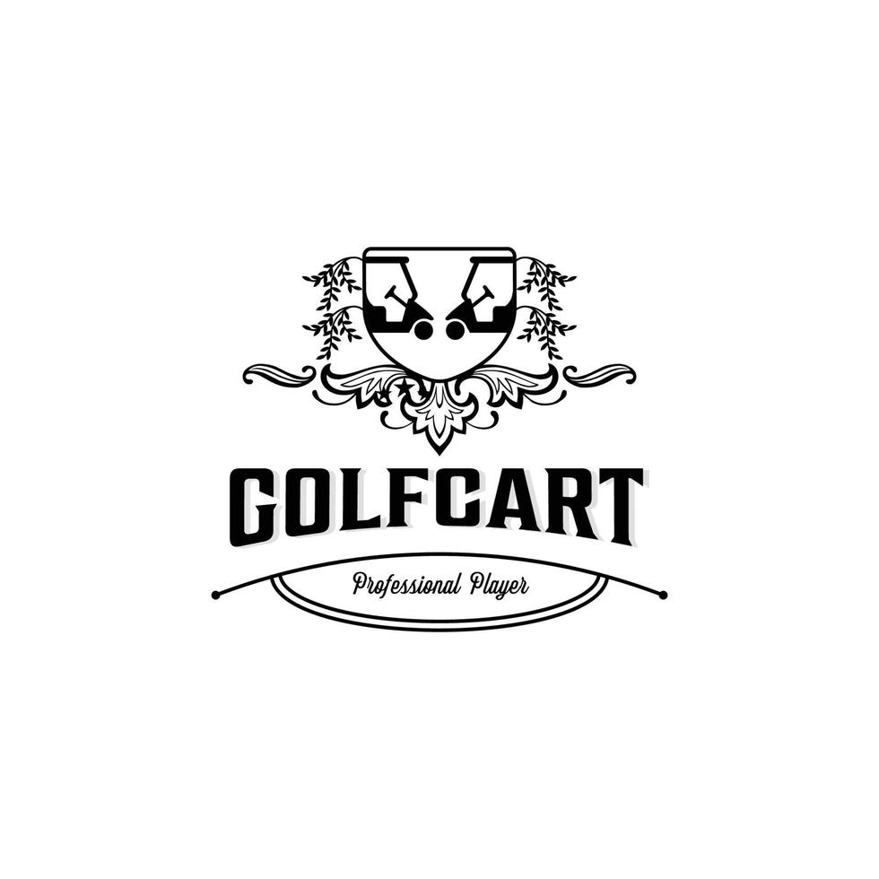 carro de golf vintage vector logo símbolo ilustración diseño