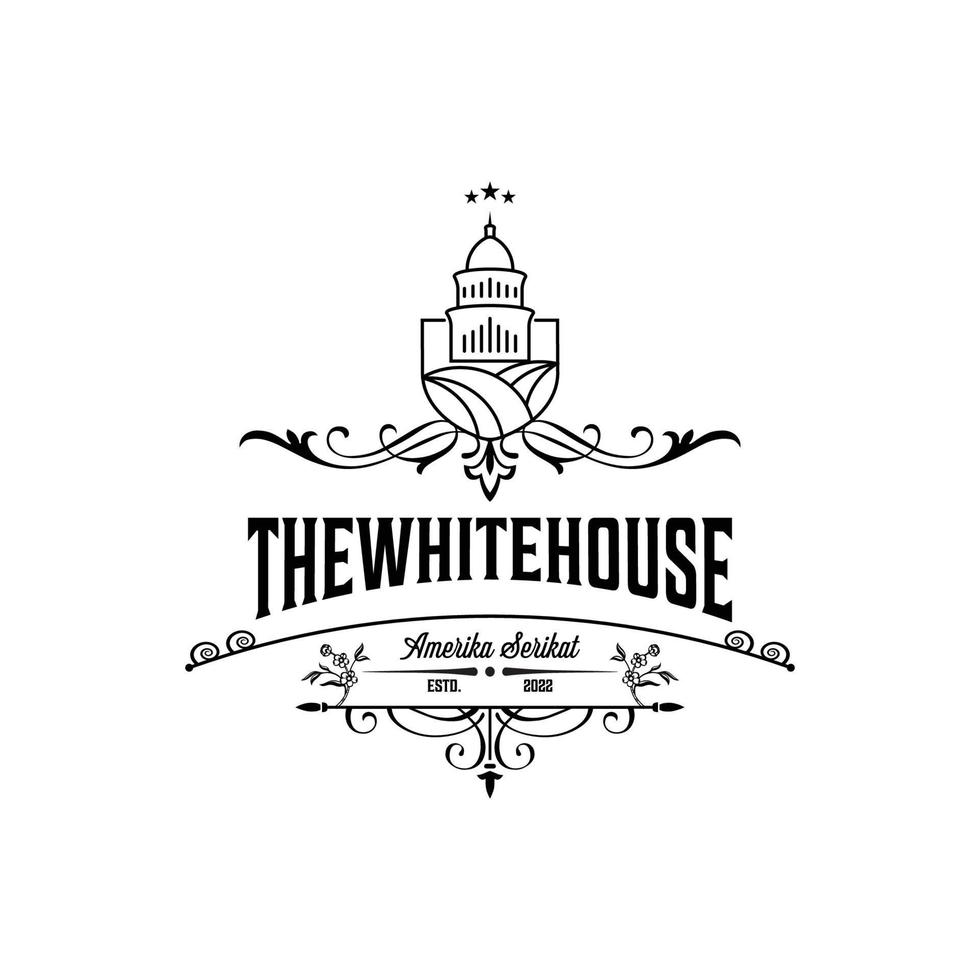 white house vintage vector logo symbol illustration design