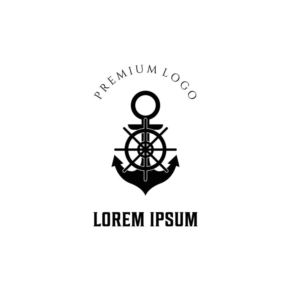 anchor vintage logo design icon vector