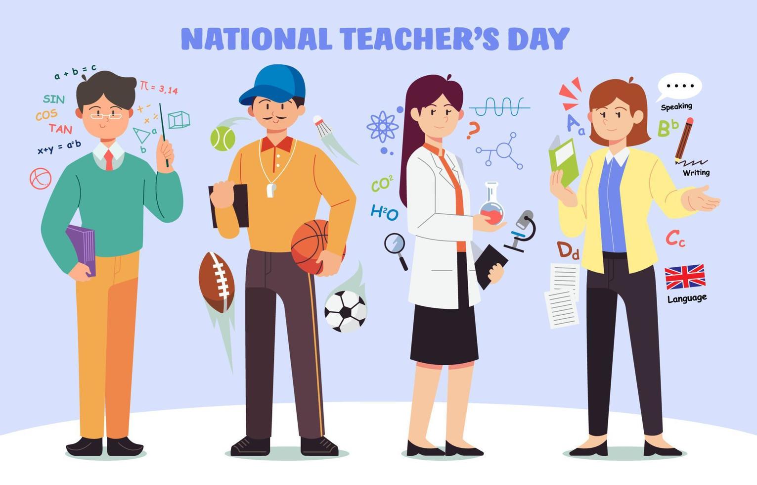 Set of National Teacher's Day Character vector