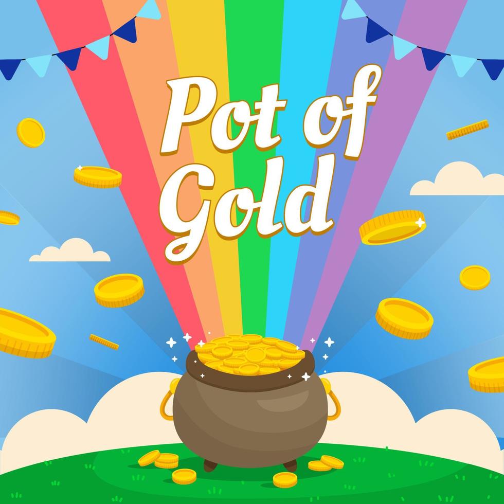 Colorful Pot of Gold Template vector