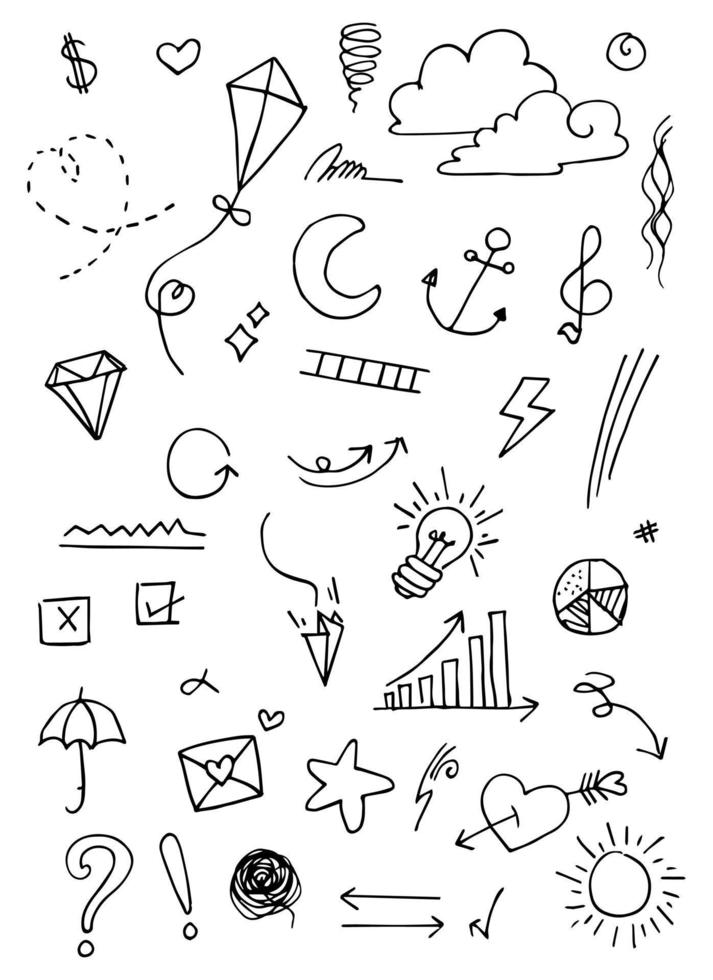 Doodle element vector set, for concept design.