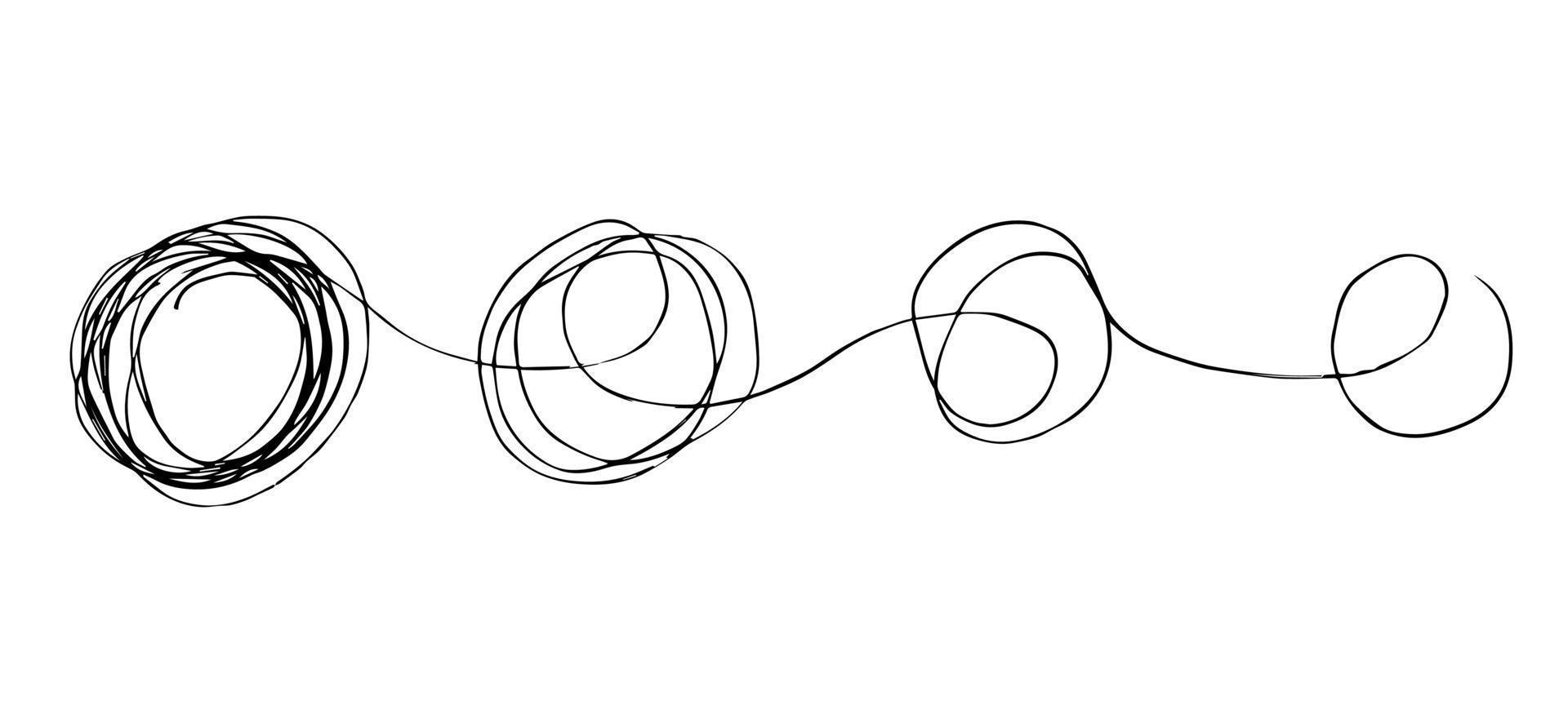 hand drawn of tangle scrawl sketch.Abstract scribble, chaos doodle pattern. Vector illustration Isolated on white background