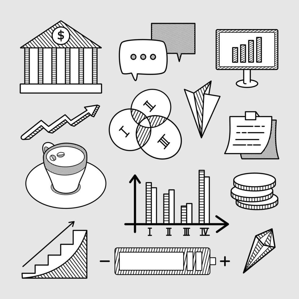 vector doodles of business plans and business ideas.