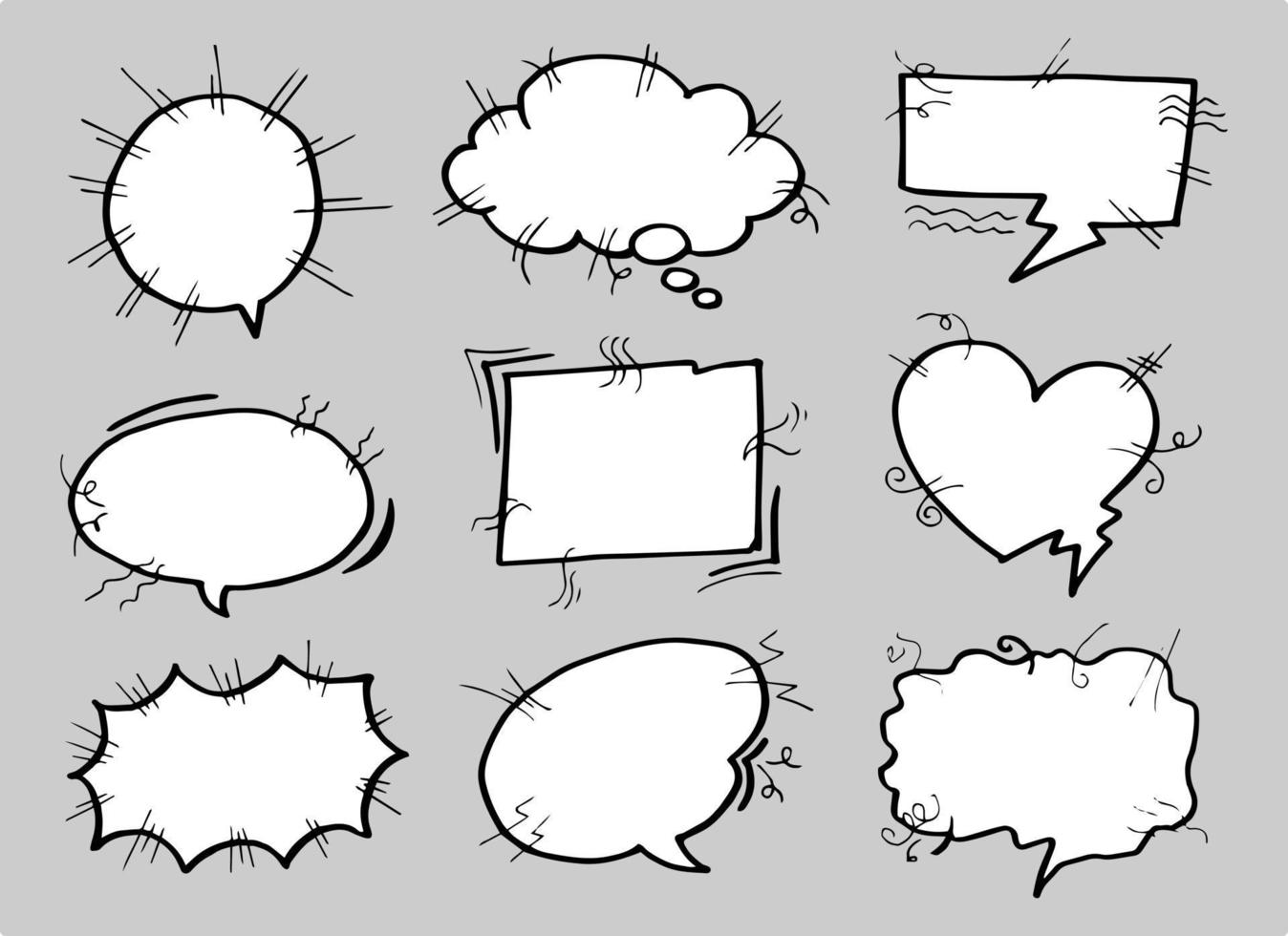 Retro empty comic bubbles and elements set. vector