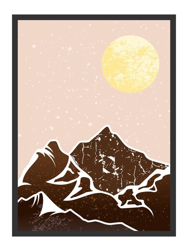 Abstract mountain painting, Abstract background, Premium Vector
