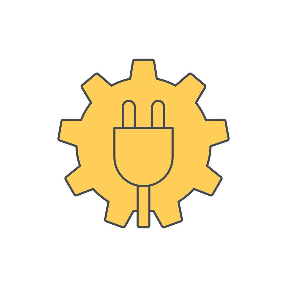 Modern electric plug gear icon vector