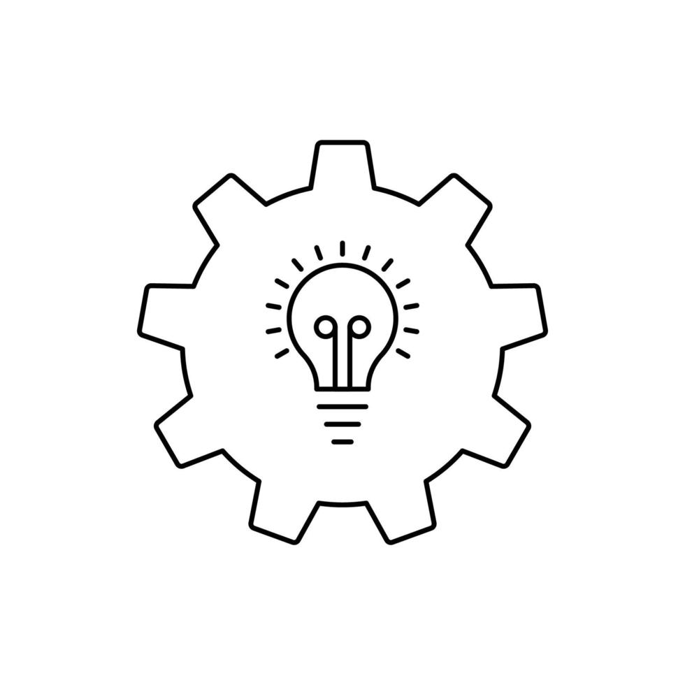 icono de engranaje de bombilla de idea de tecnología creativa vector