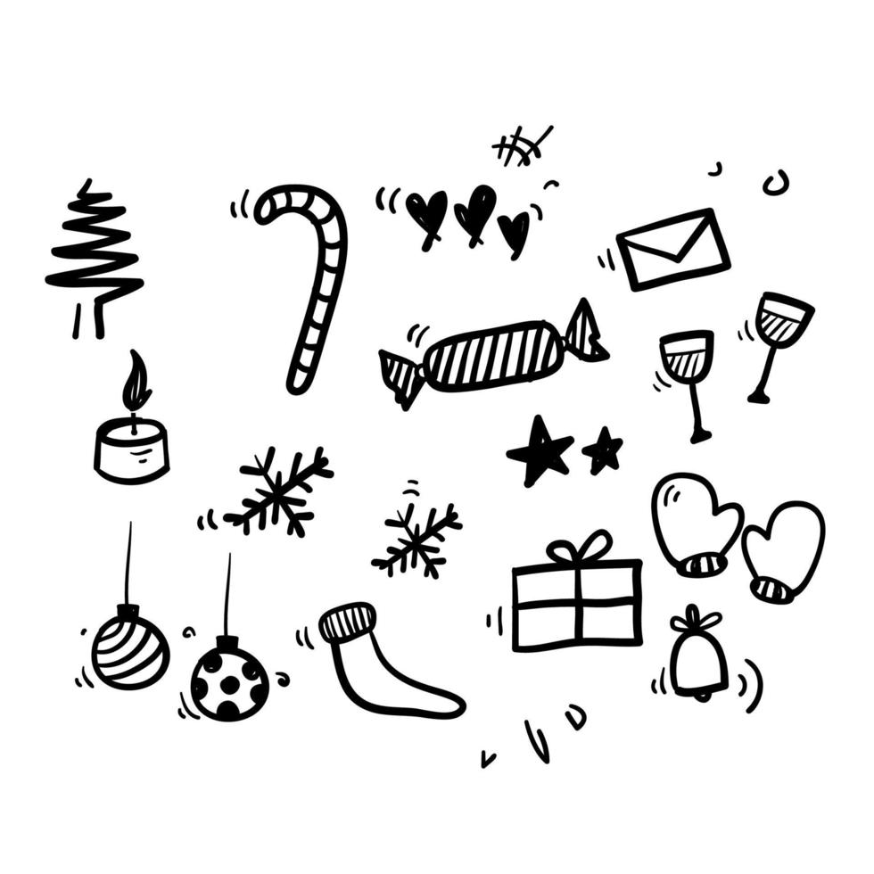hand drawn doodle christmas element illustration icon isolated background vector
