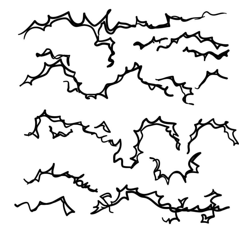 efecto de electricidad en estilo manga de dibujos animados de garabato vector