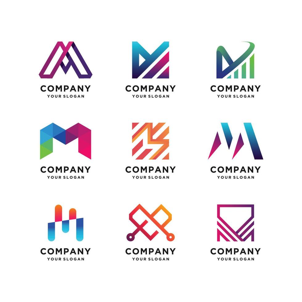 Best collection of letter M logo templates Premium Vector