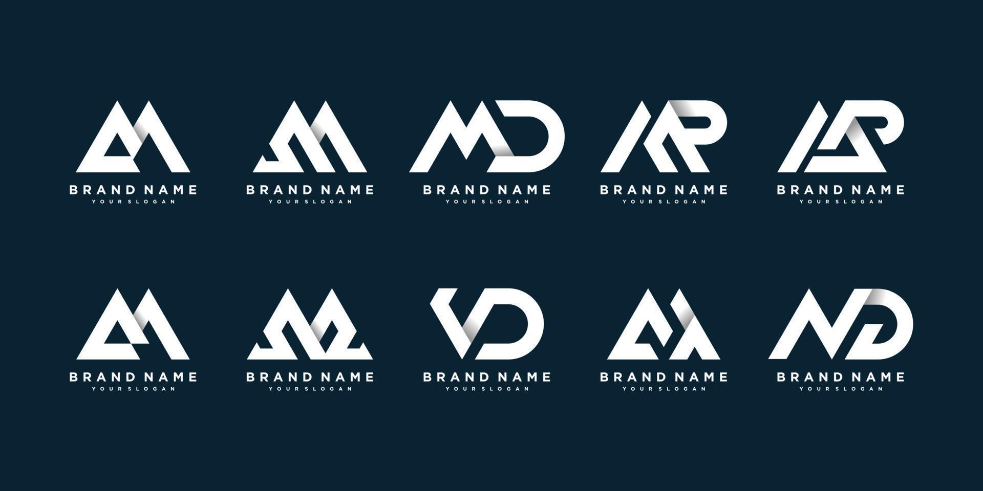 colección de logotipos de letras con un concepto audaz y moderno para la marca de la empresa, plantilla, vector premium