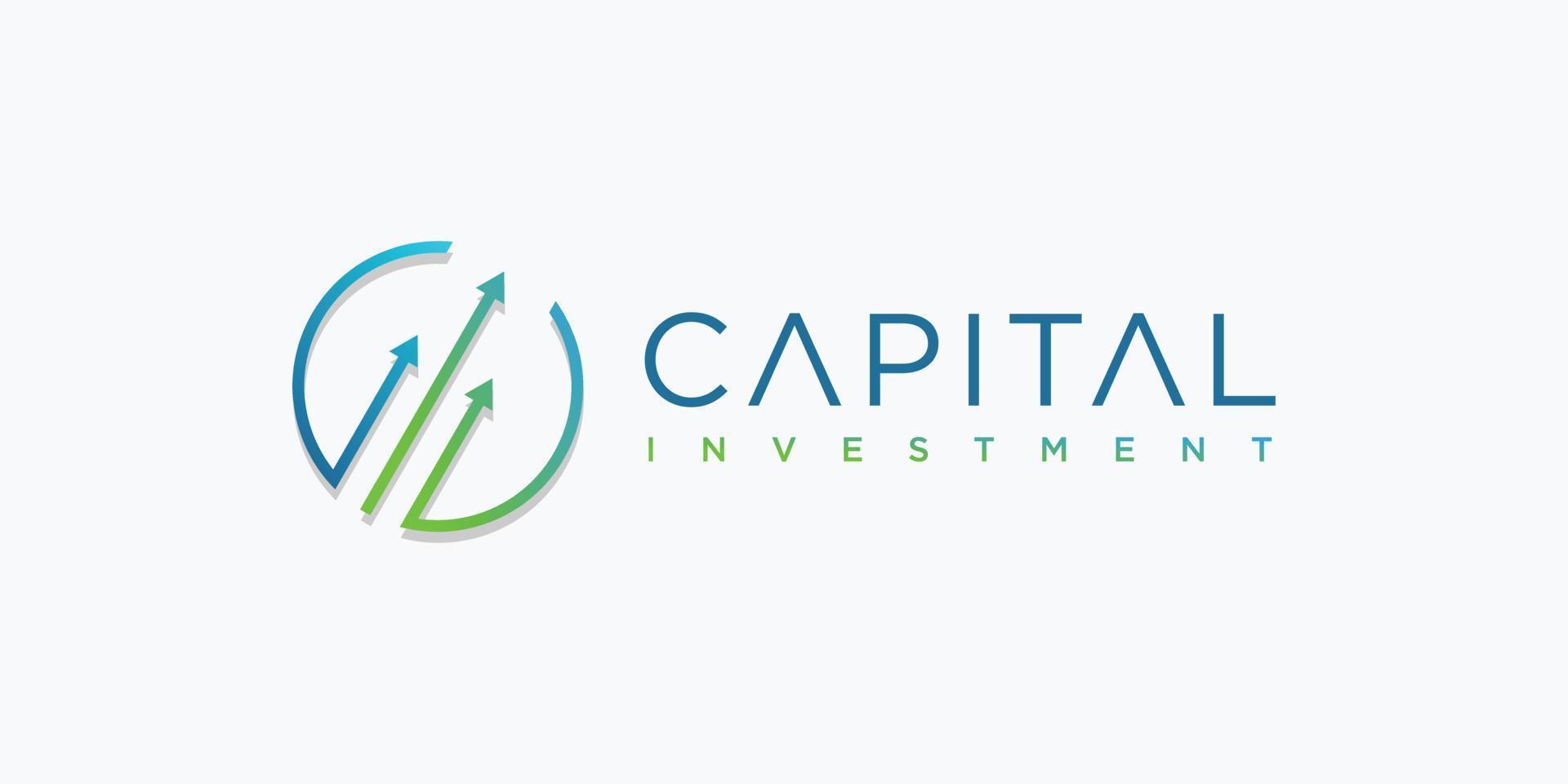 vector premium de idea de diseño de logotipo de inversión de capital único abstracto