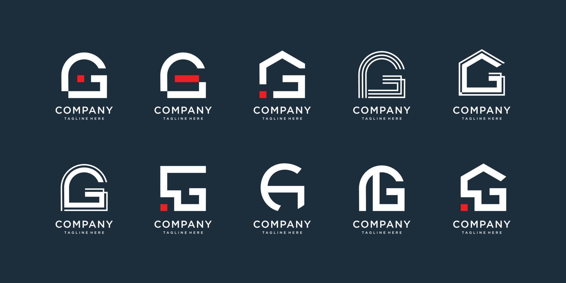 Set of letter G logo collection with modern and unique concept Premium Vector