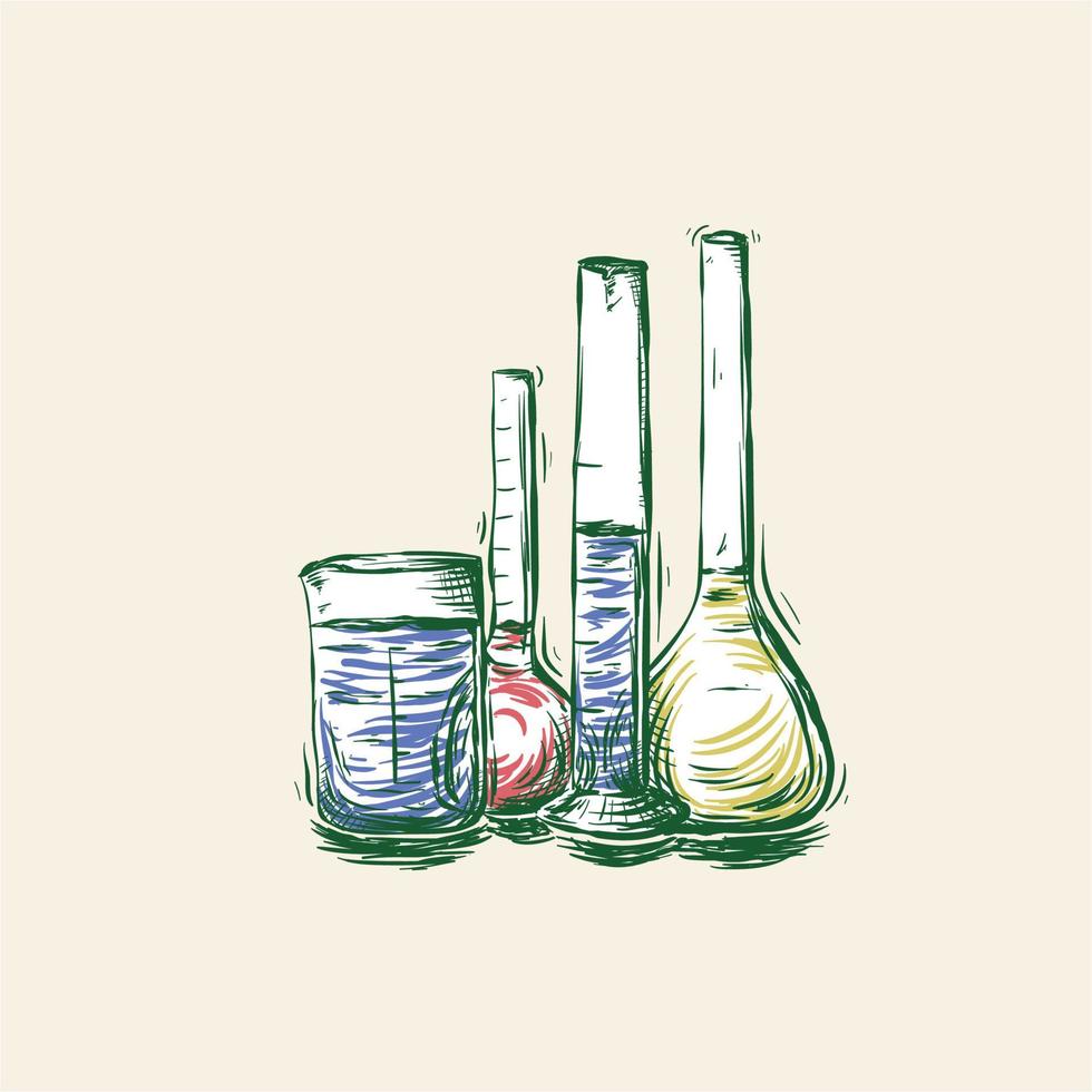 vector de cubo de prueba química vintage