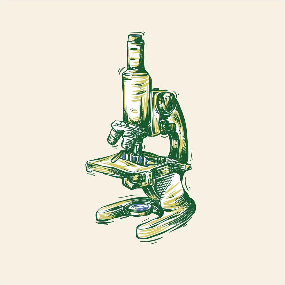 vintage style classic microscope vector