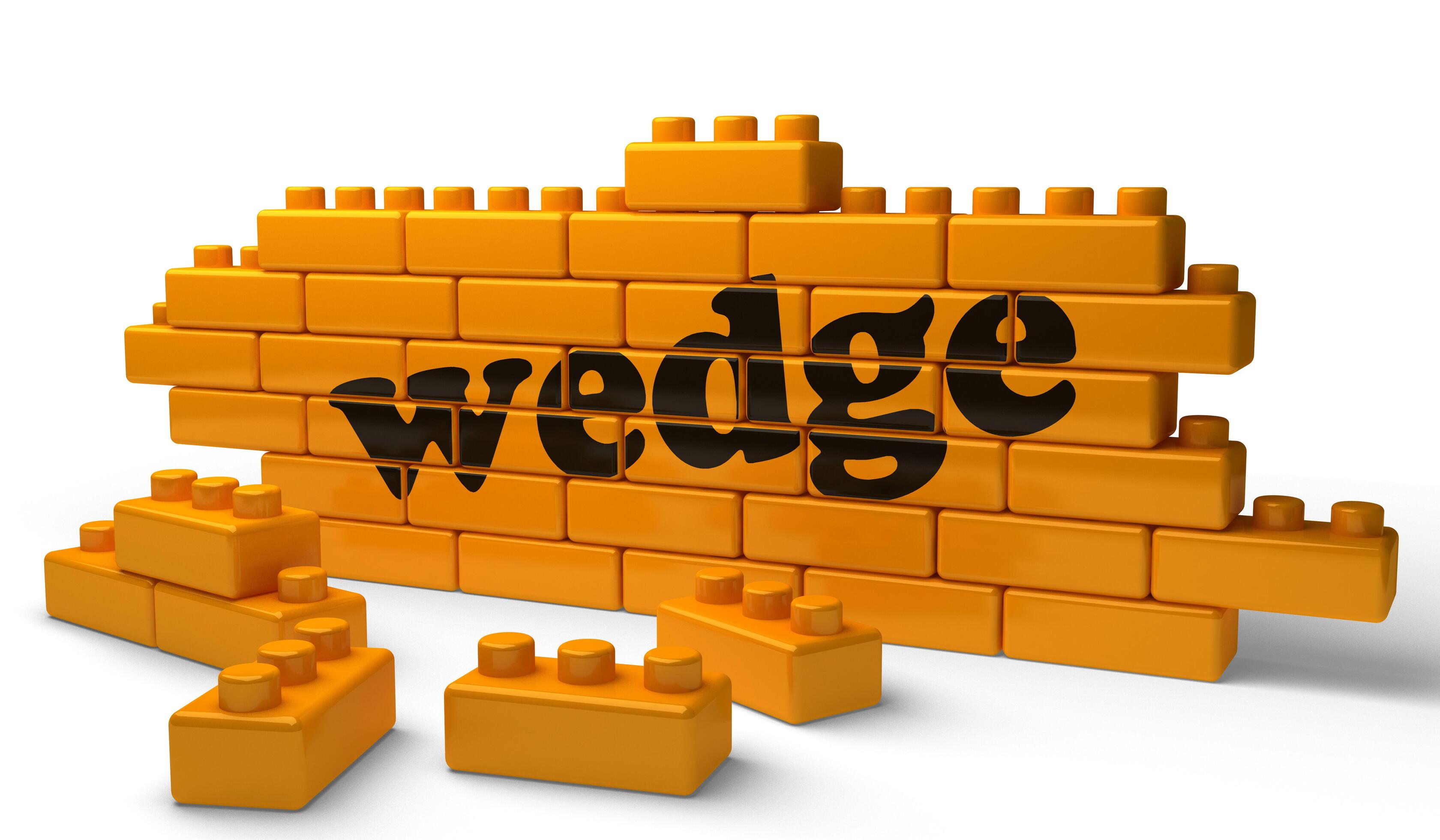 wedge word on yellow brick wall 6056517 Stock Photo at Vecteezy