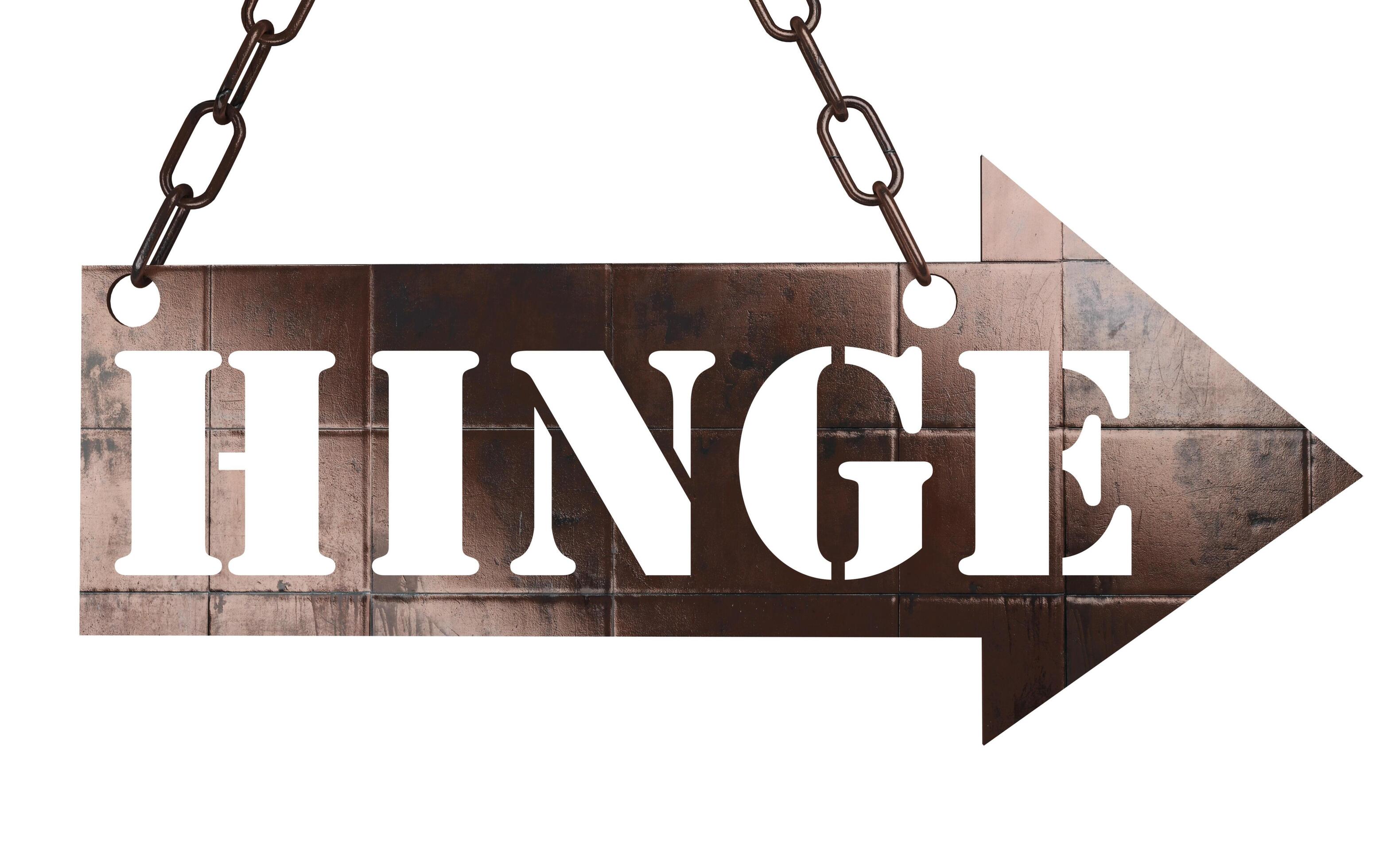 hinge word on metal pointer 6056529 Stock Photo at Vecteezy