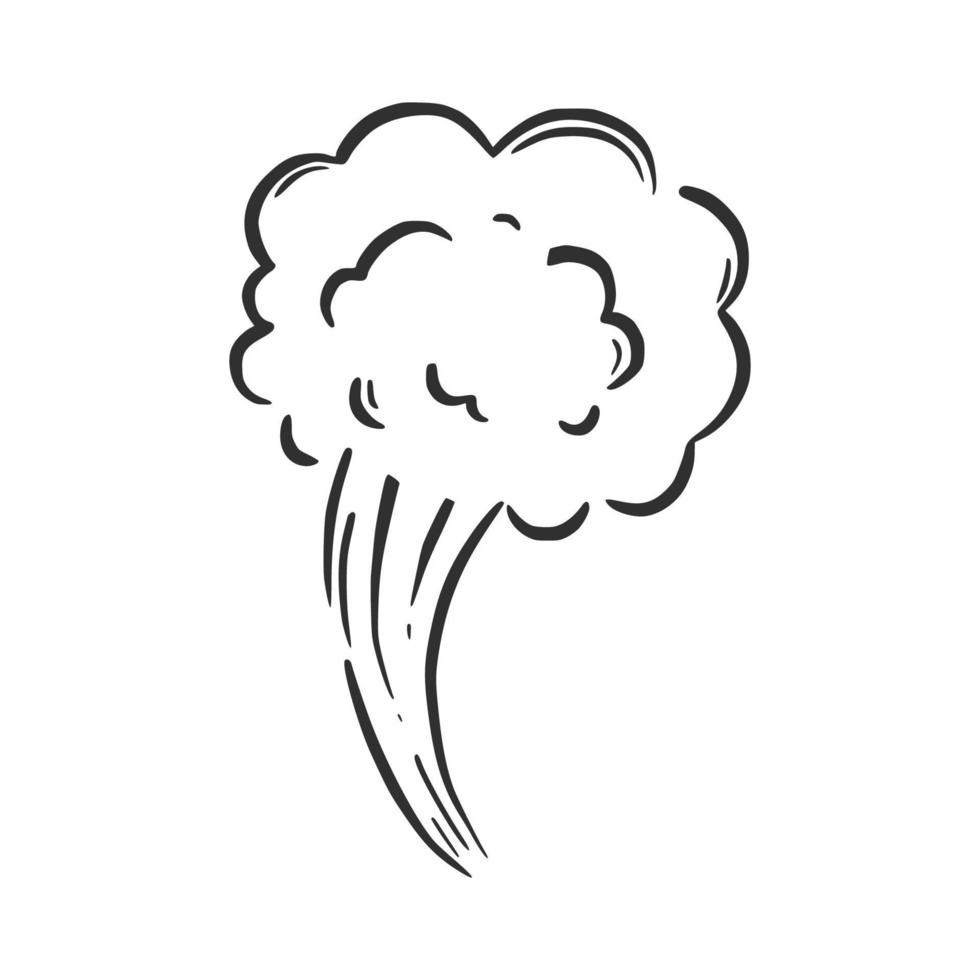 Hand drawn explosion cloud, splash smoke vector