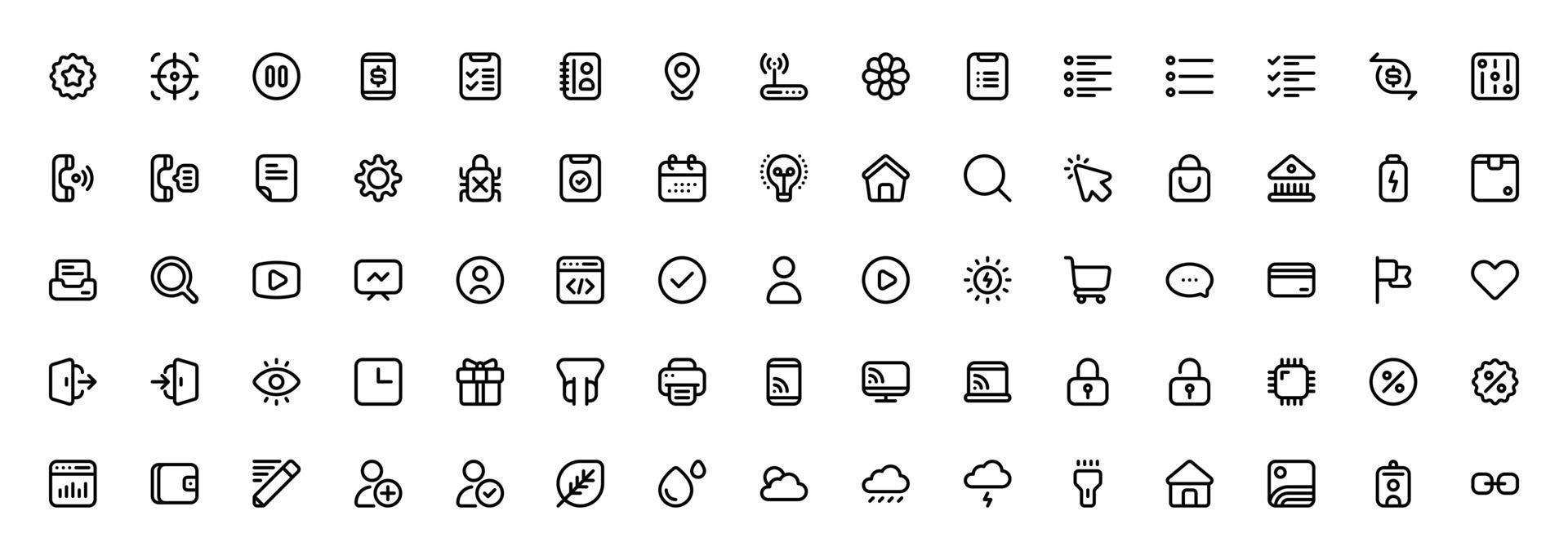 Miscellaneous Icon Set Line Style. User Interface, Finance, Banking, Nature And More vector