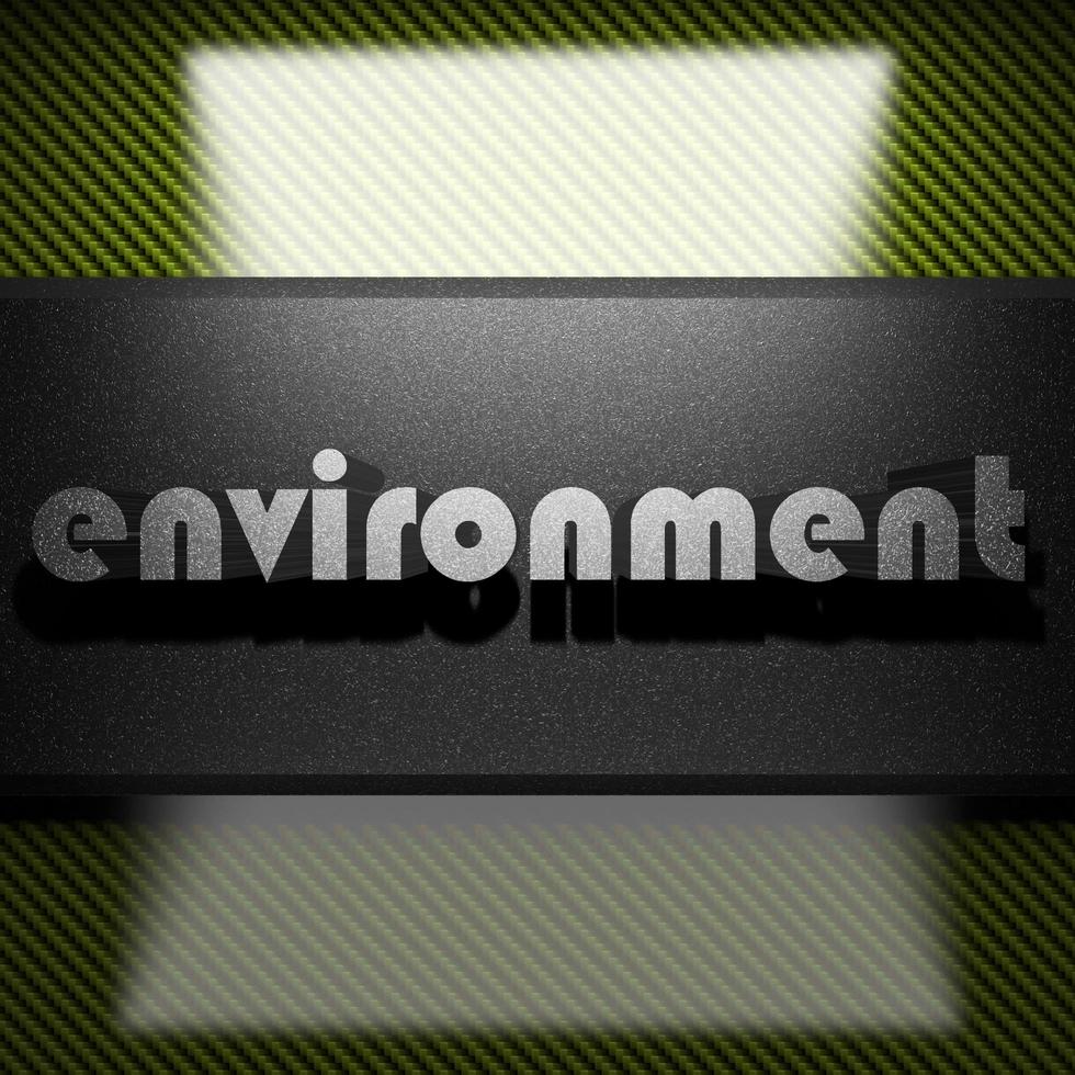 environment word of iron on carbon photo