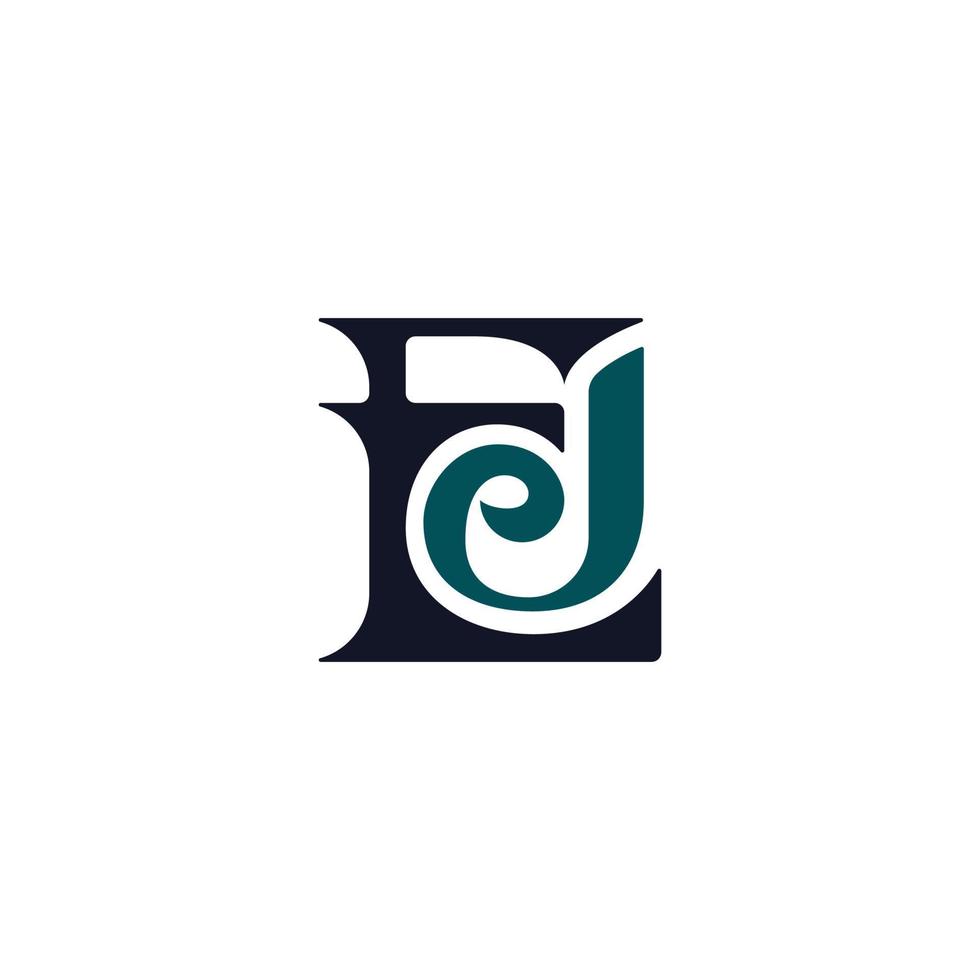 logotipo inicial de la letra ej artística y minimalista vector