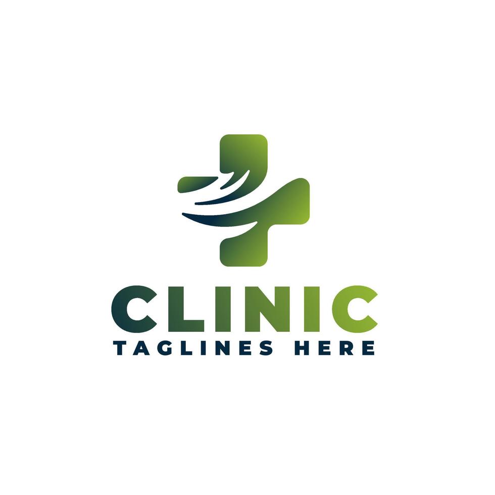 green gradient natural beauty clinic, hospital logo vector