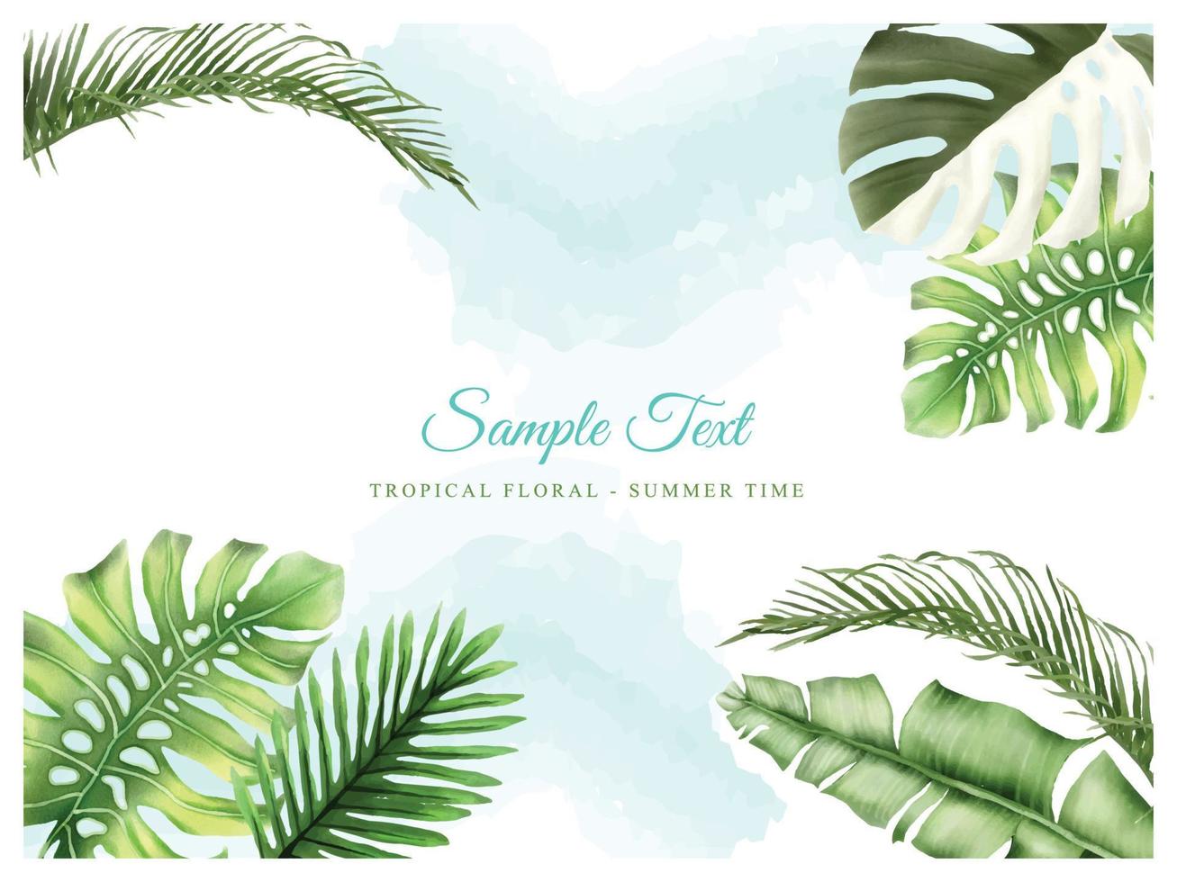 Beautiful background tropical leaves design vector