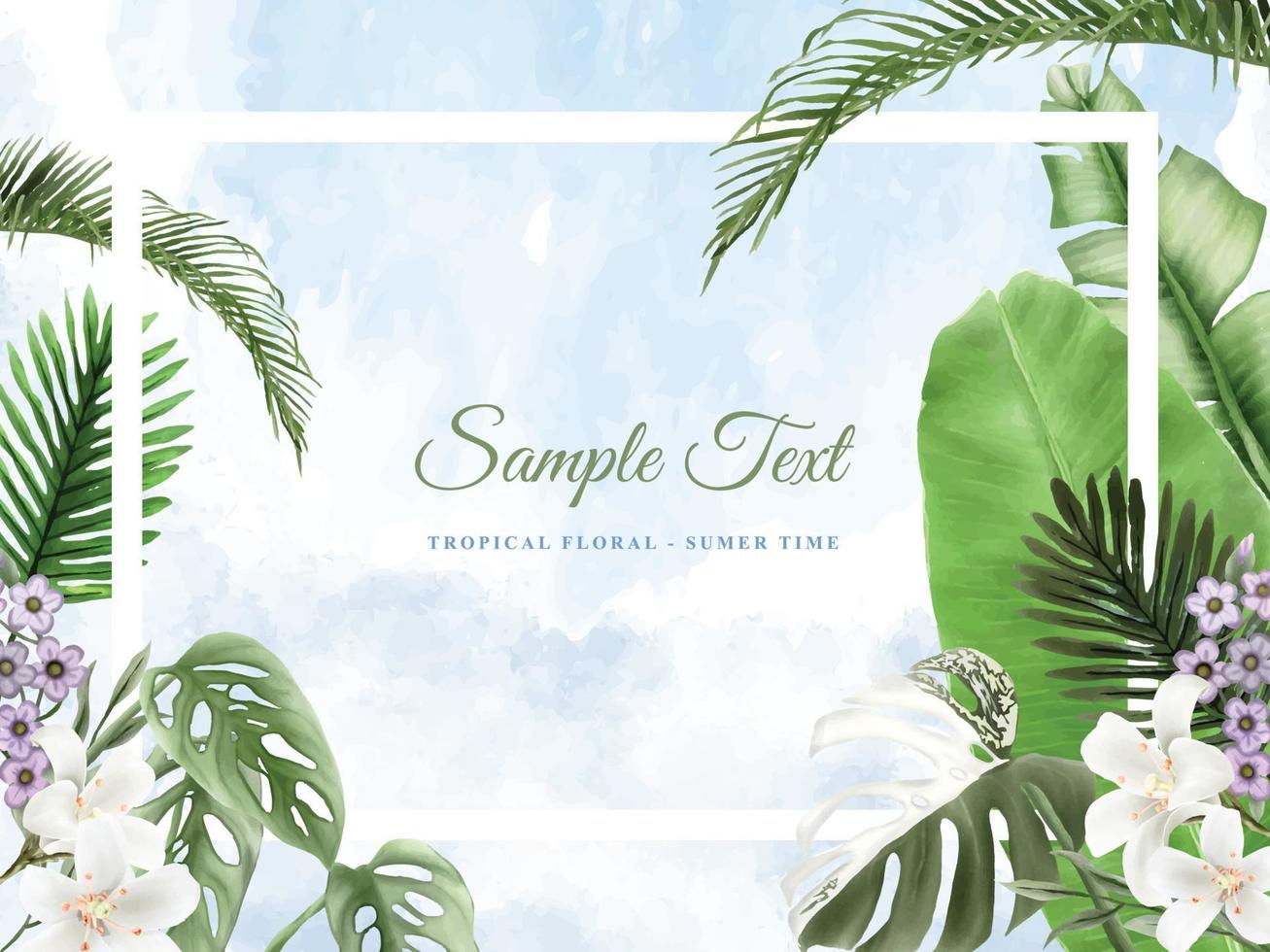 Beautiful background tropical leaves design vector