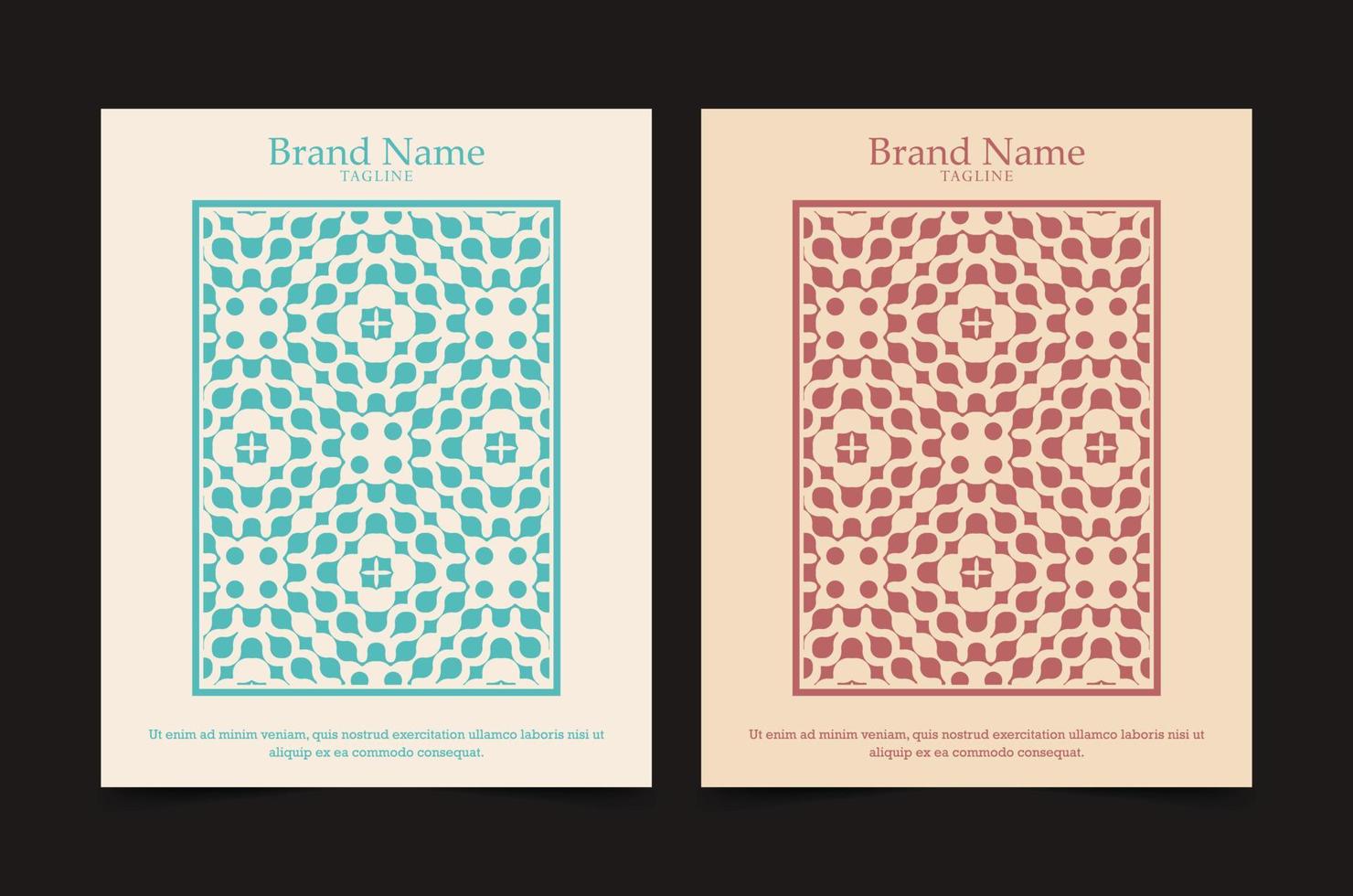 intage geometric pattern cover set vector