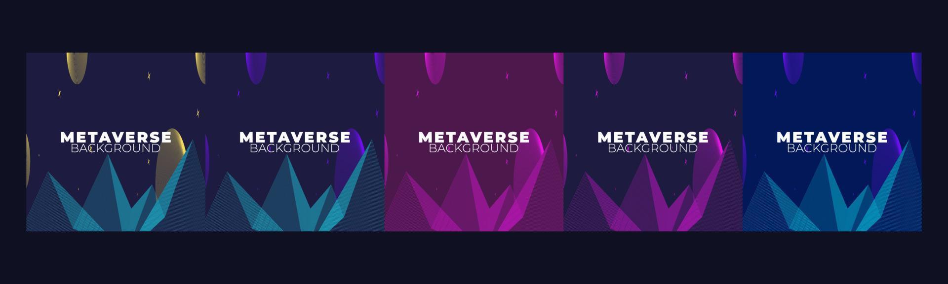 Set of Concept of Future digital technology metaverse vector