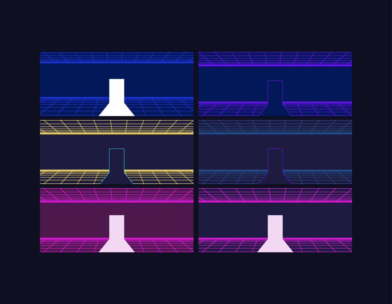 set of 80s Retro Sci-Fi Background vector