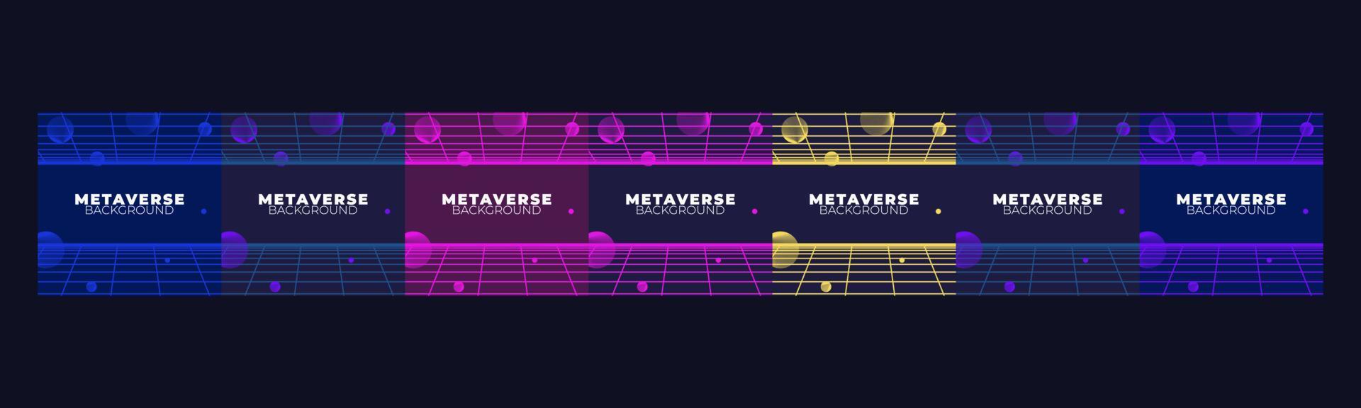 Set of Concept of Future digital technology metaverse vector