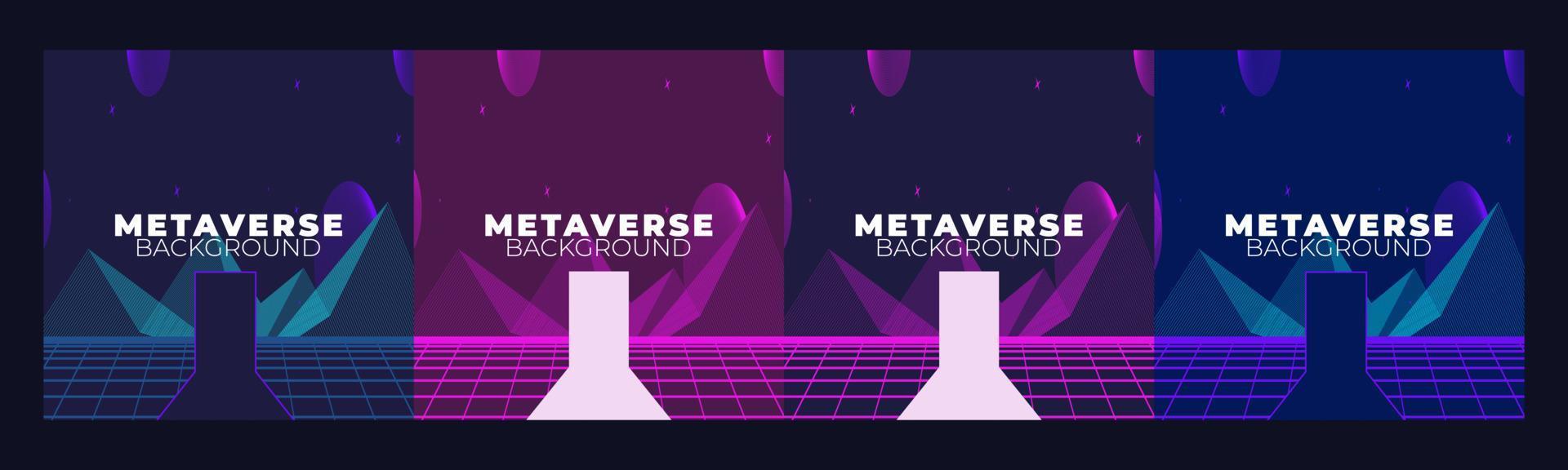 Set of Concept of Future digital technology metaverse vector