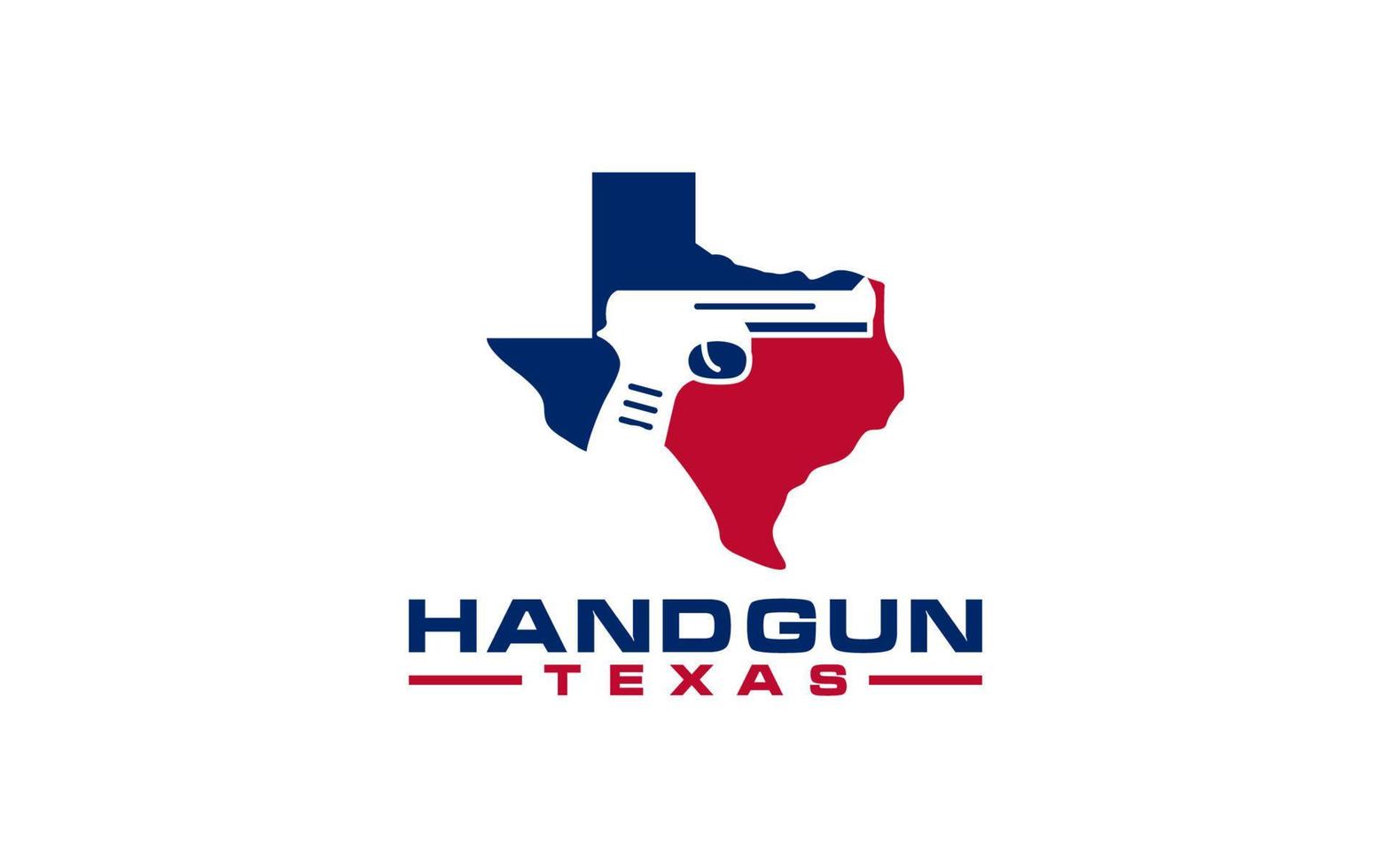 Logo handgun texas on white background vector