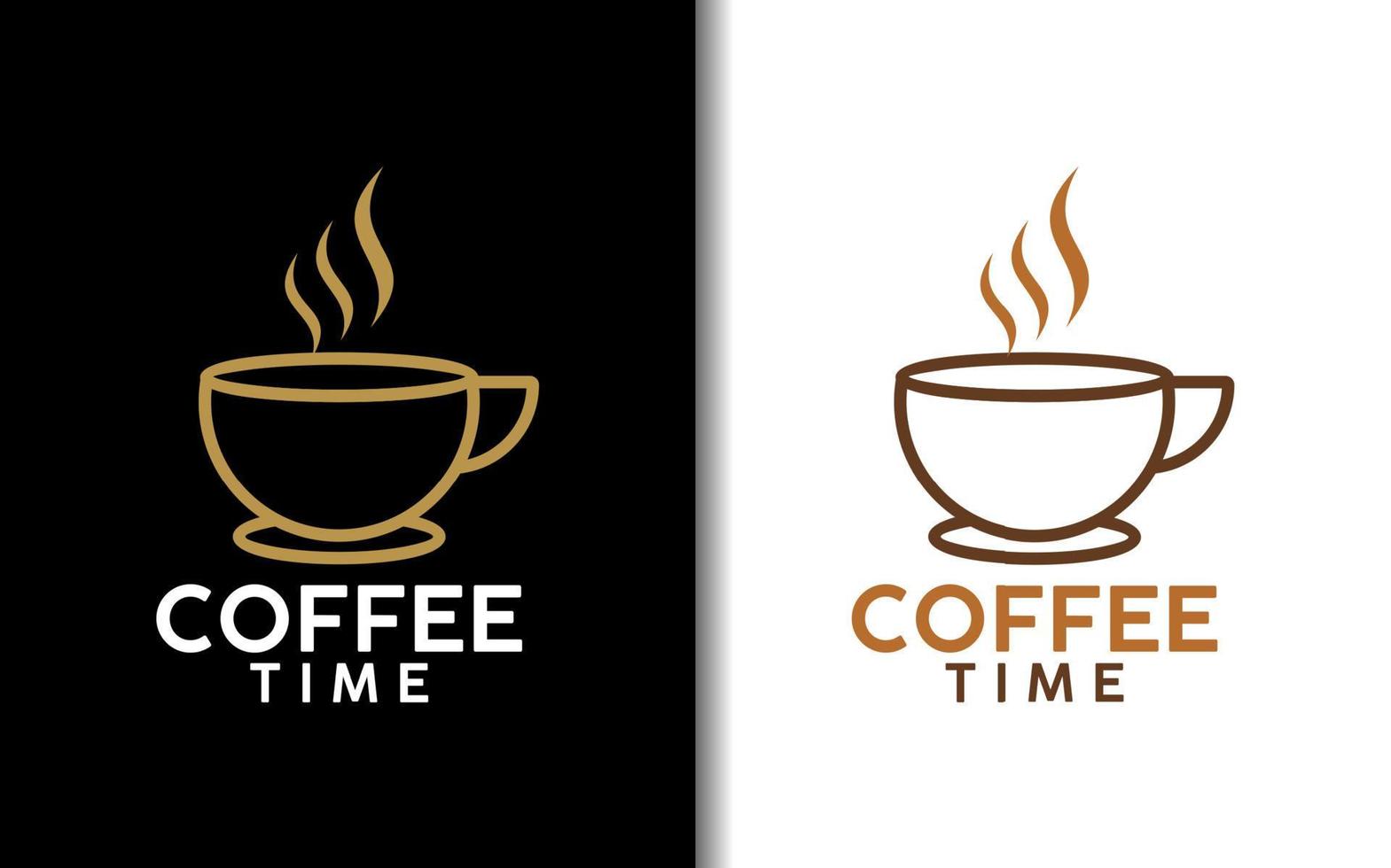 Elegant cafe and coffee logo design vector