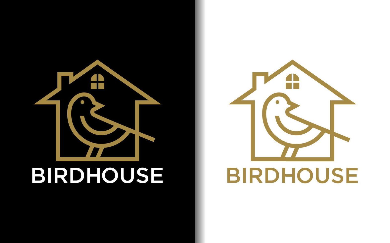 Bird house pets logo design vector