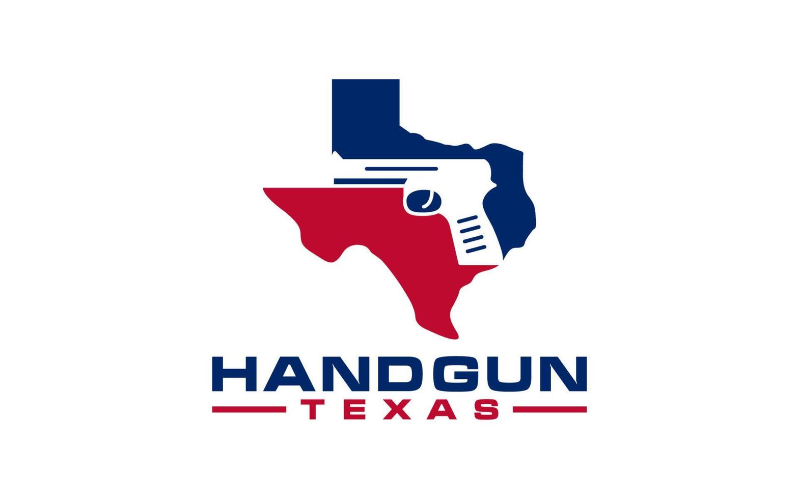 Logo handgun texas on white background vector