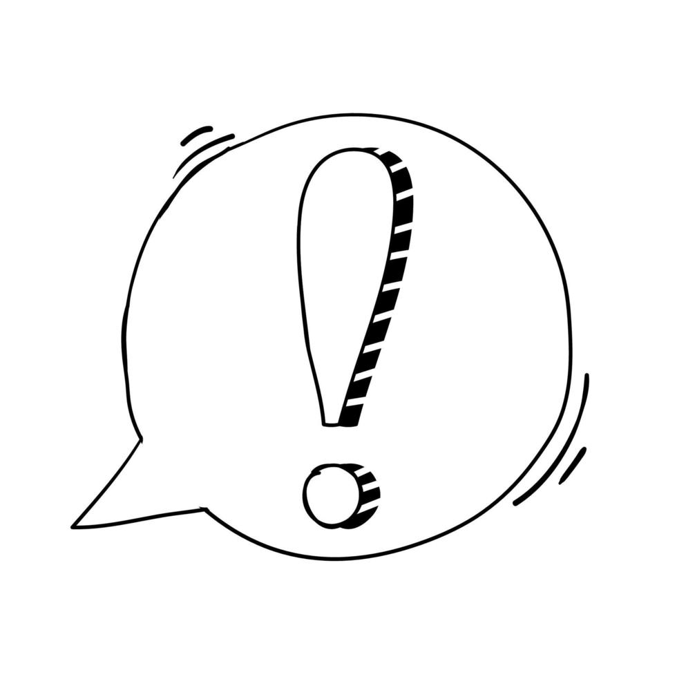 doodle exclamation mark symbol vector
