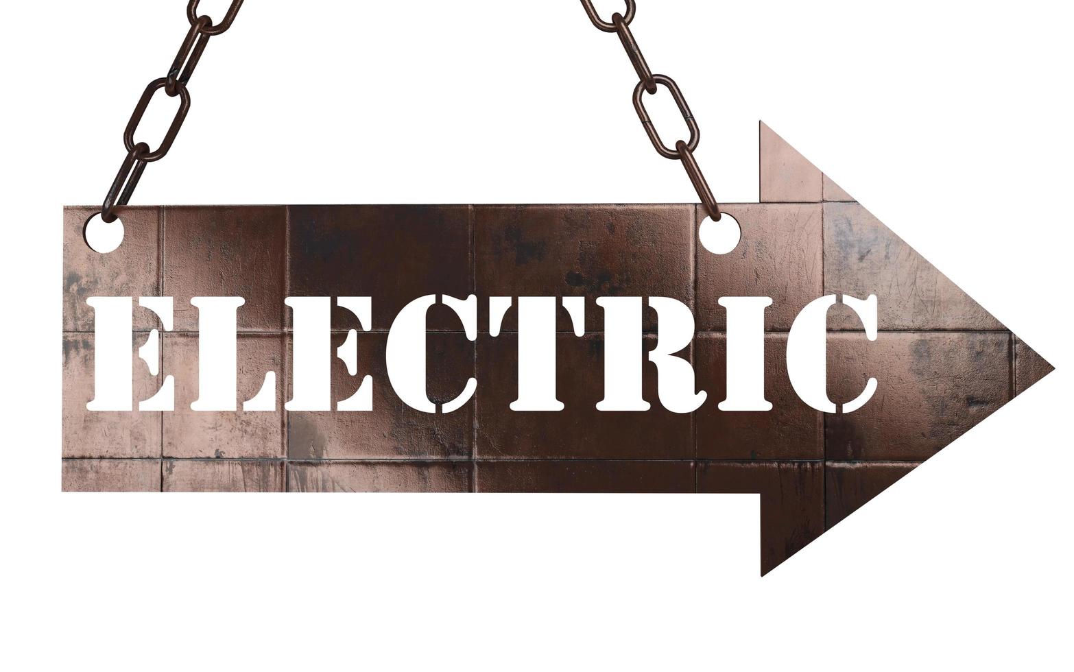 electric word on metal pointer photo